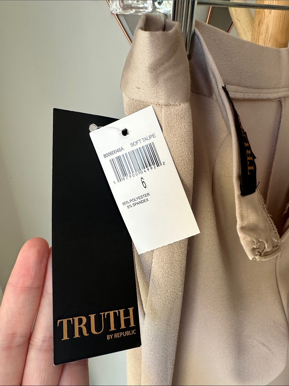 NWT TRUTH by Republic Wide-Leg Light Taupe Beige Dress Work Pants Office Size 6 - Picture 11 of 14
